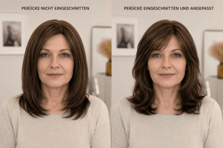 Vorher-Nachher-Vergleich einer Haarersatz-Anpassung